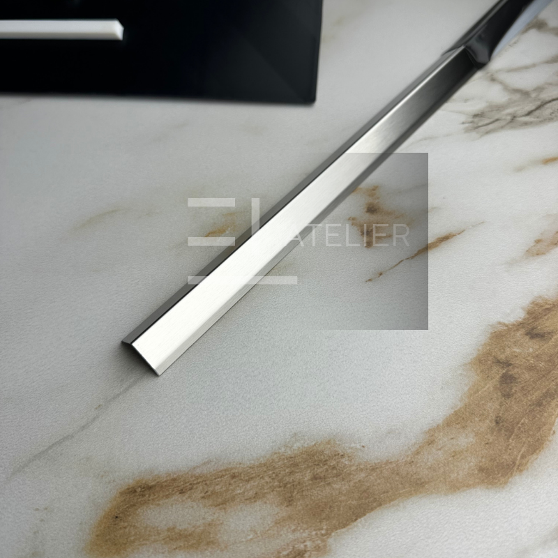 Profil L Teșit Inox Argintiu Mat 10x10mm x 2700mm - EL Atelier