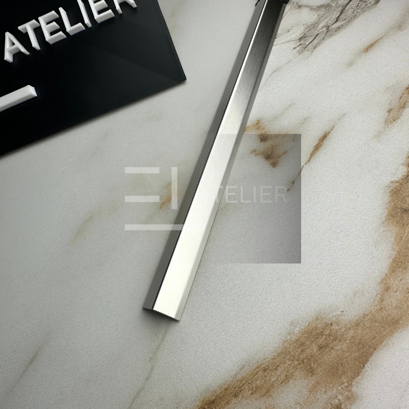 Profil L Teșit Inox Argintiu Mat 10x10mm x 2700mm - EL Atelier