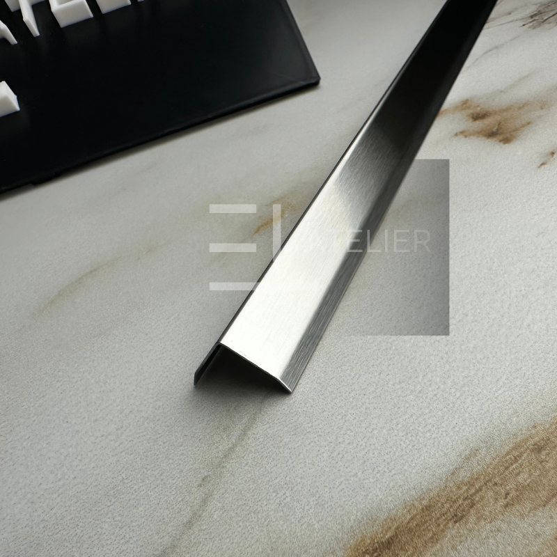Profil L Teșit Inox Argintiu Mat 10x10mm x 2700mm - EL Atelier