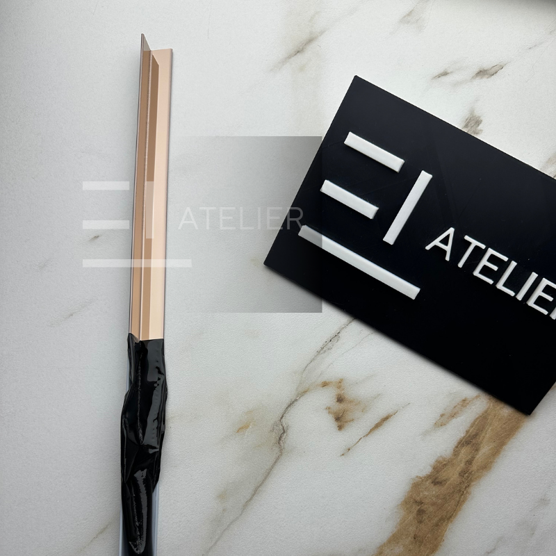 Profil L Interior Inox Bronz (Rose-Gold) Lucios 15x15mm x 2700mm - EL Atelier