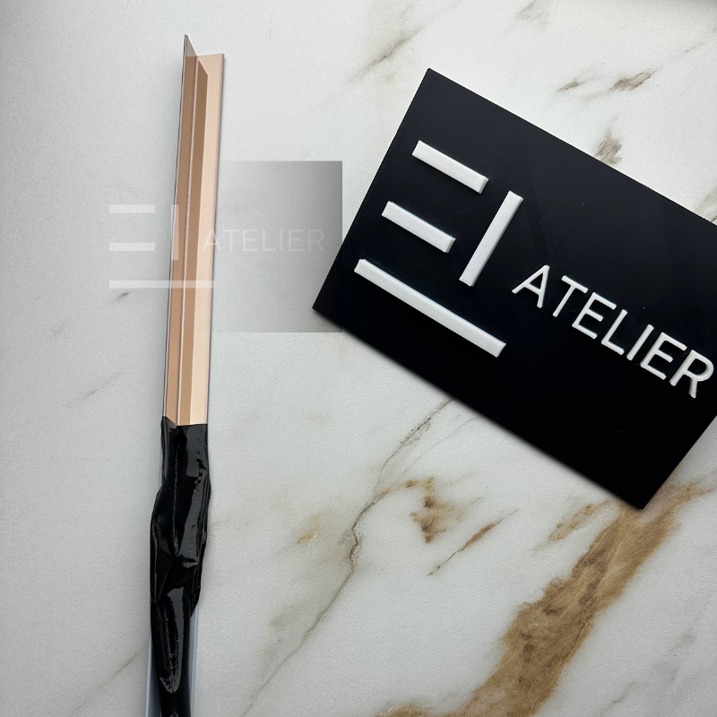 Profil L Interior Inox Bronz (Rose-Gold) Lucios 15x15mm x 2700mm - EL Atelier