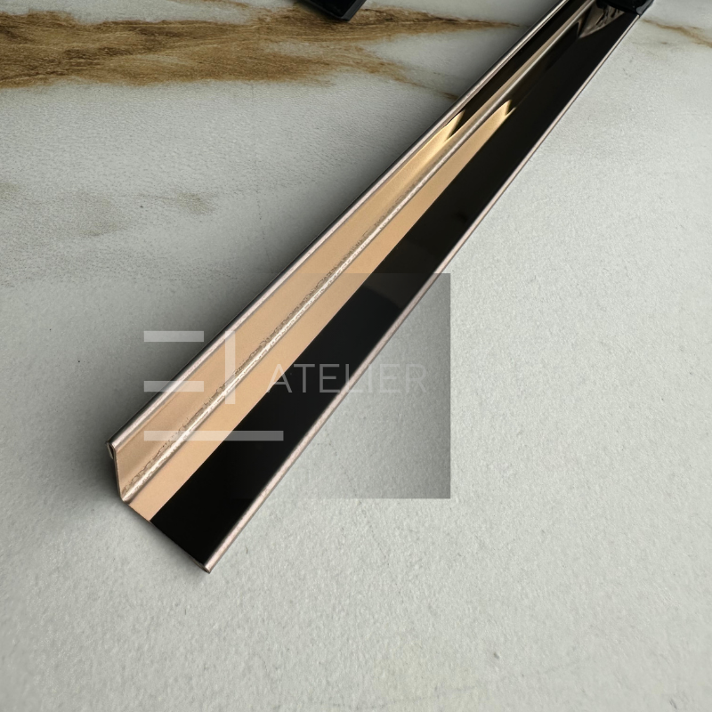 Profil L Interior Inox Bronz (Rose-Gold) Lucios 15x15mm x 2700mm - EL Atelier