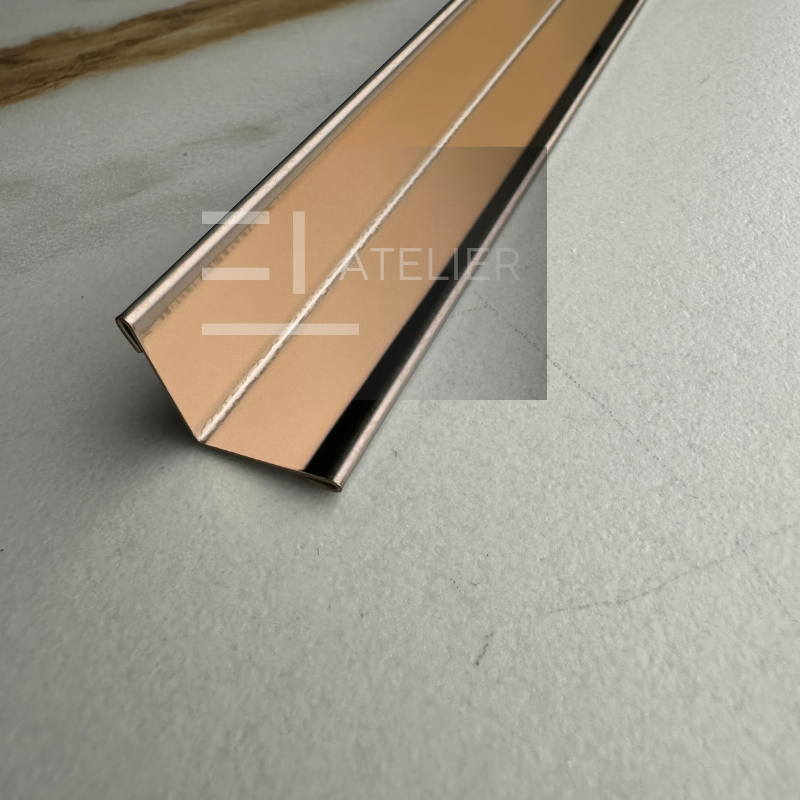 Profil L Interior Inox Bronz (Rose-Gold) Lucios 15x15mm x 2700mm - EL Atelier