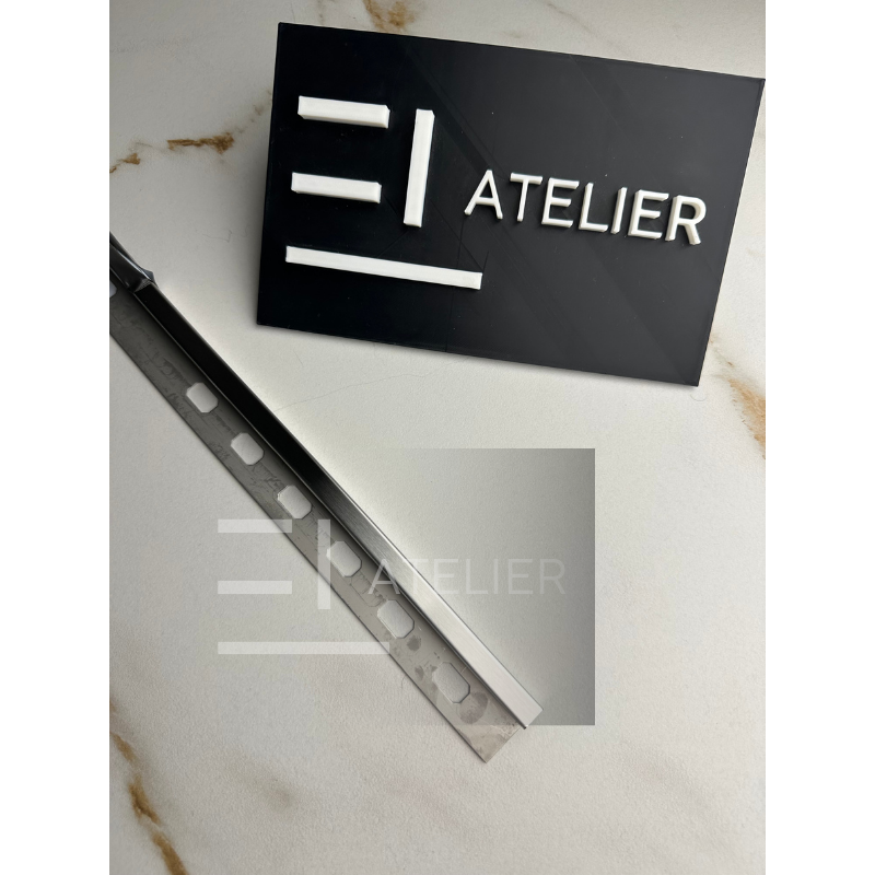 Profil Colt Exterior Semi-Patrat Inox Argintiu Mat 10mm x 2700mm - EL Atelier