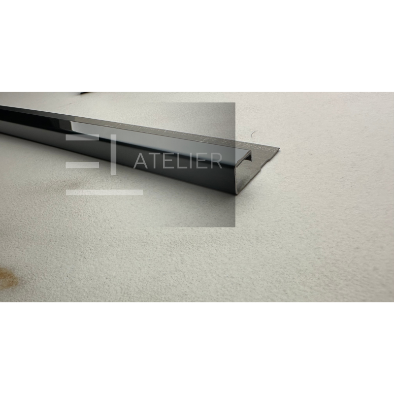 Profil Colt Exterior Semi-Patrat Inox Negru Lucios 10mm x 2700mm - EL Atelier