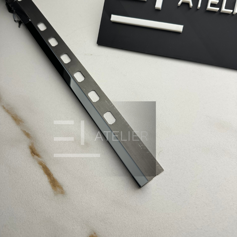 Profil Colt Exterior Semi-Patrat Inox Negru Lucios 10mm x 2700mm - EL Atelier