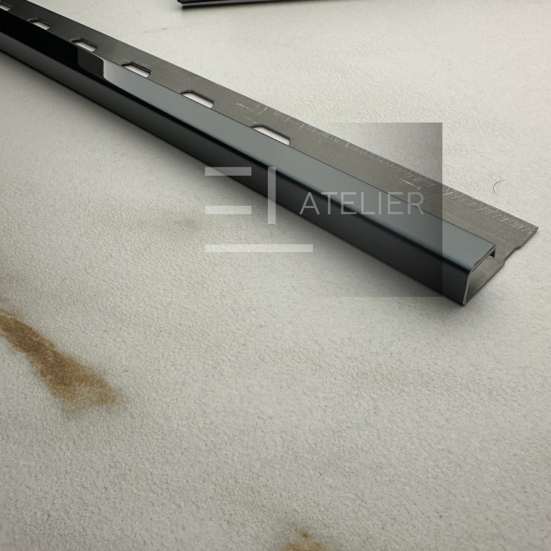 Profil Colt Exterior Semi-Patrat Inox Negru Lucios 10mm x 2700mm - EL Atelier