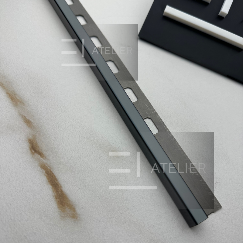 Profil Colt Exterior Semi-Patrat Inox Negru Lucios 10mm x 2700mm - EL Atelier