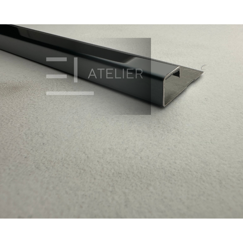 Profil Colt Exterior Semi-Patrat Inox Negru Lucios 10mm x 2700mm - EL Atelier