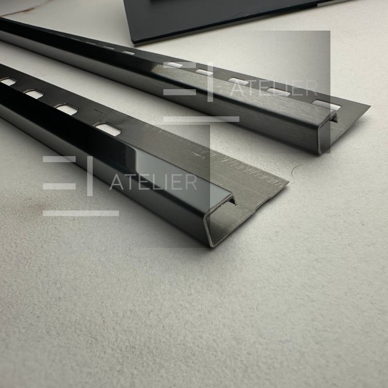Profil Colt Exterior Semi-Patrat Inox Negru Lucios 10mm x 2700mm - EL Atelier