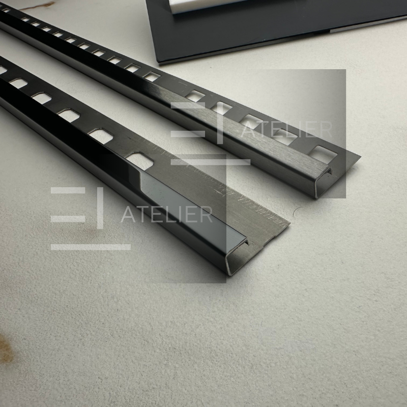 Profil Colt Exterior Semi-Patrat Inox Negru Lucios 10mm x 2700mm - EL Atelier