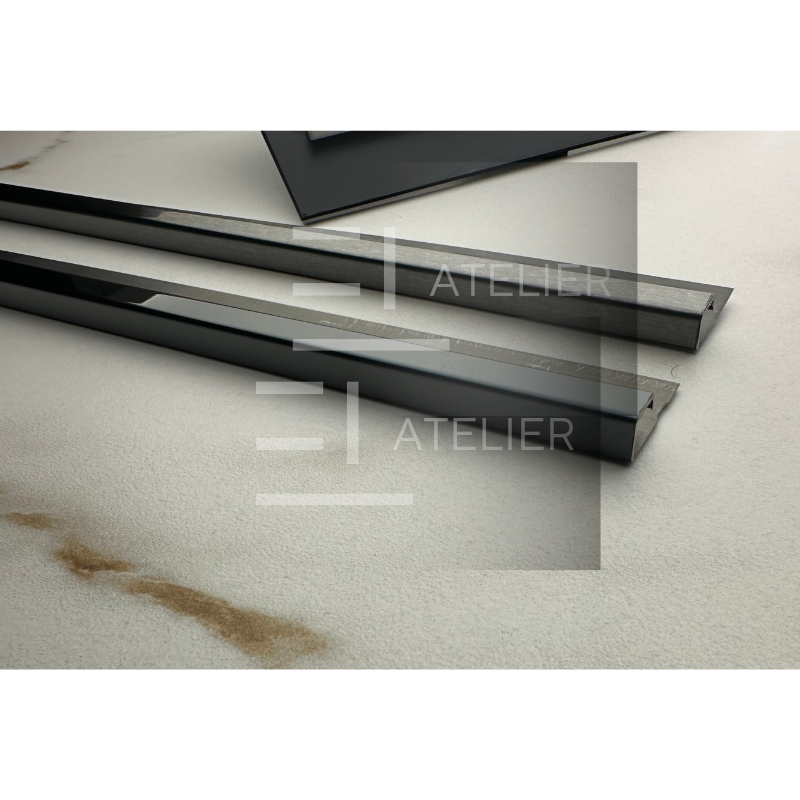 Profil Colt Exterior Semi-Patrat Inox Negru Lucios 10mm x 2700mm - EL Atelier