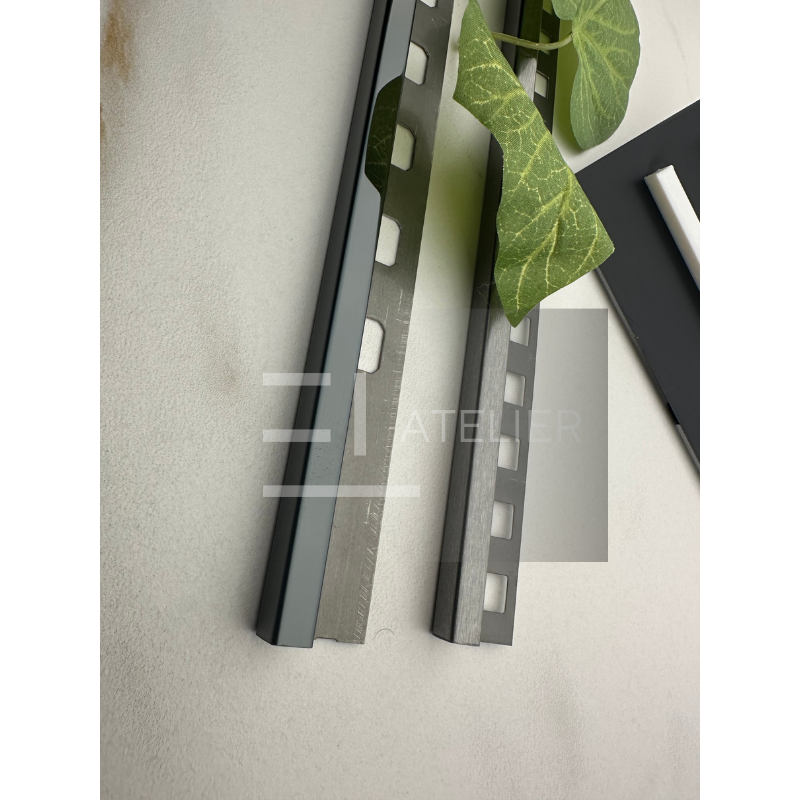 Profil Colt Exterior Semi-Patrat Inox Negru Lucios 10mm x 2700mm - EL Atelier