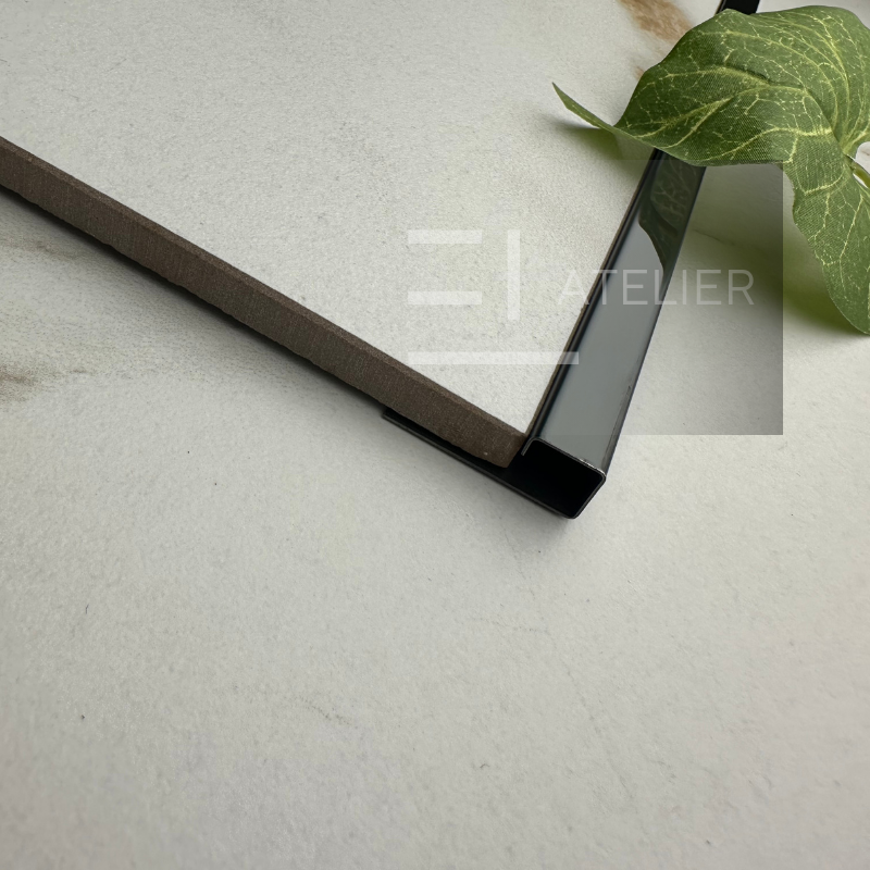 Profil Colt Exterior Semi-Patrat Inox Negru Lucios 10mm x 2700mm - EL Atelier