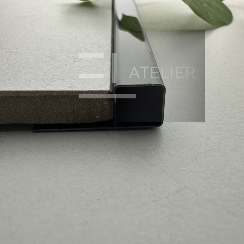 Profil Colt Exterior Semi-Patrat Inox Negru Lucios 10mm x 2700mm - EL Atelier