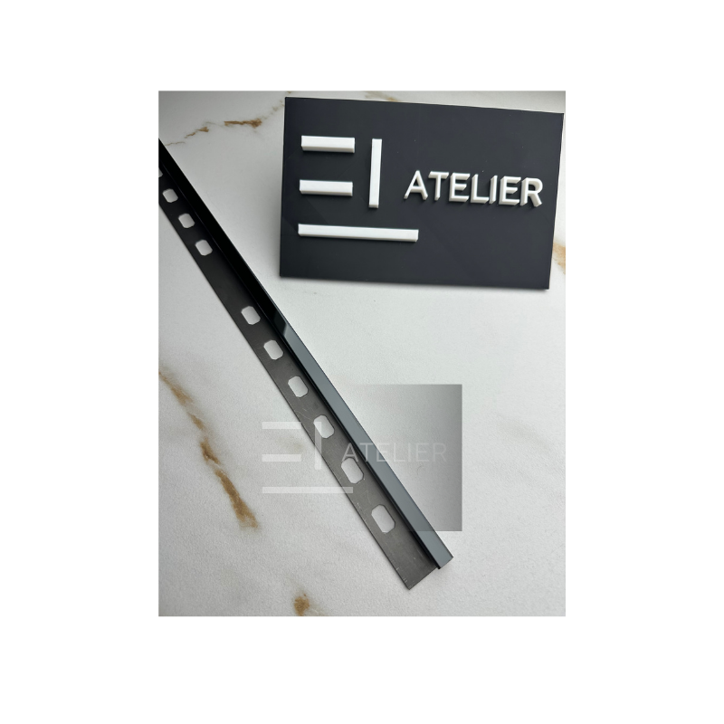 Profil Colt Exterior Semi-Patrat Inox Negru Lucios 10mm x 2700mm - EL Atelier