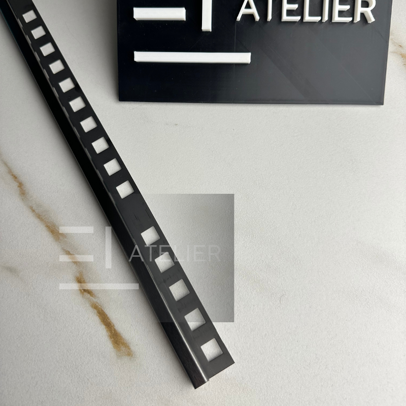 Profil Colt Exterior Semi-Patrat Inox Negru Mat 10mm x 2700mm - EL Atelier