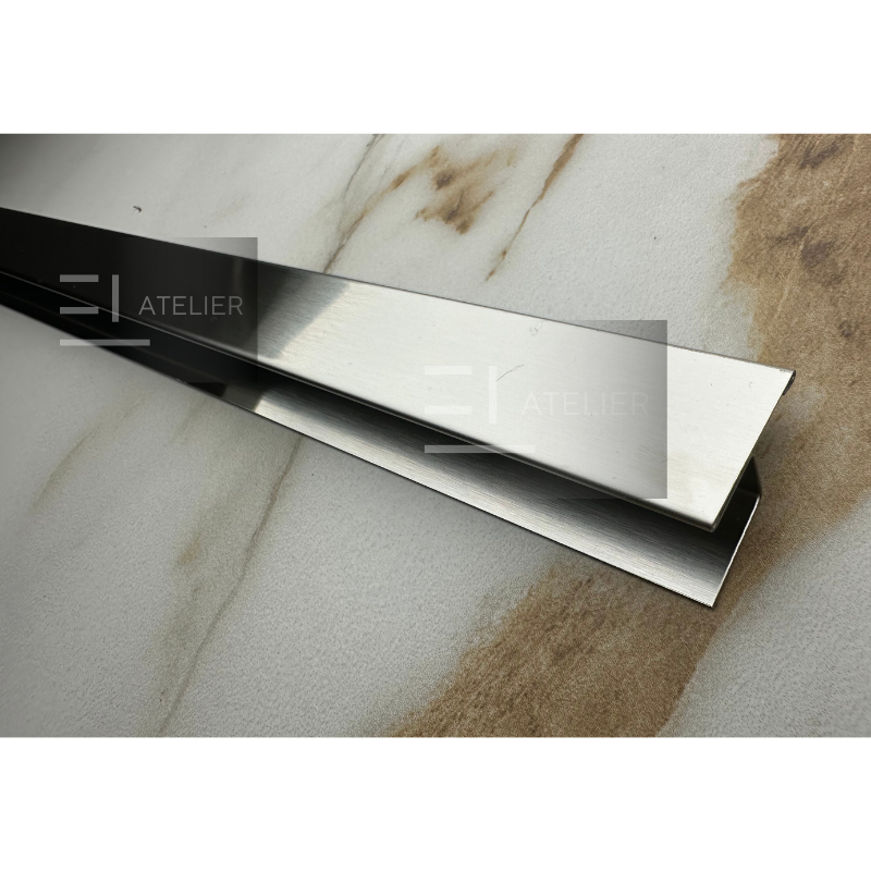 Profil T trecere gresie inox argintiu mat 25mm aplicare delimitare încăperi