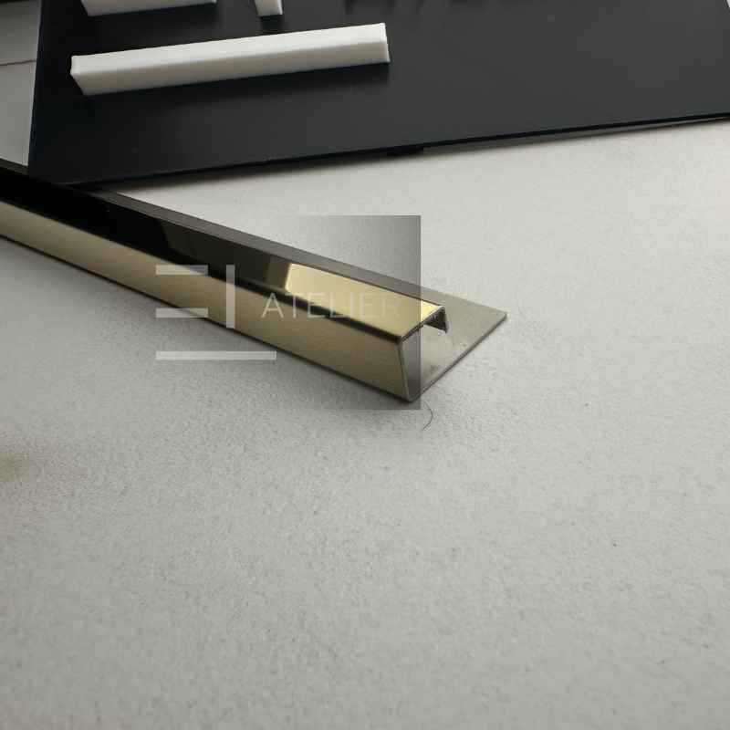 Profil Colt Exterior Semi-Patrat Inox Auriu Lucios 10mm x 2700mm - EL Atelier