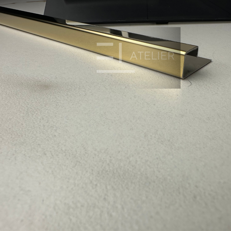 Profil Colt Exterior Semi-Patrat Inox Auriu Lucios 10mm x 2700mm - EL Atelier