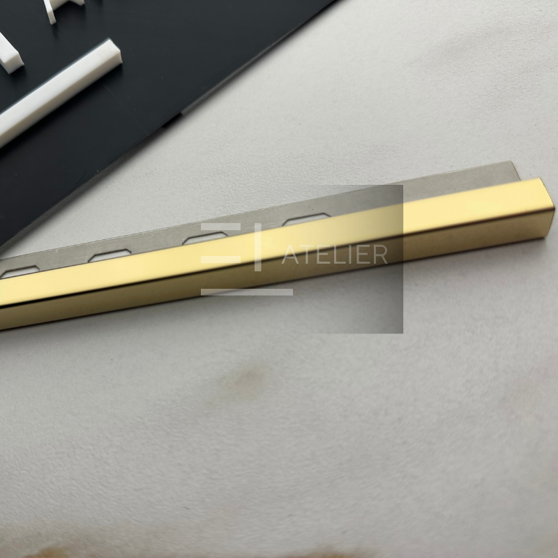 Profil Colt Exterior Semi-Patrat Inox Auriu Lucios 10mm x 2700mm - EL Atelier