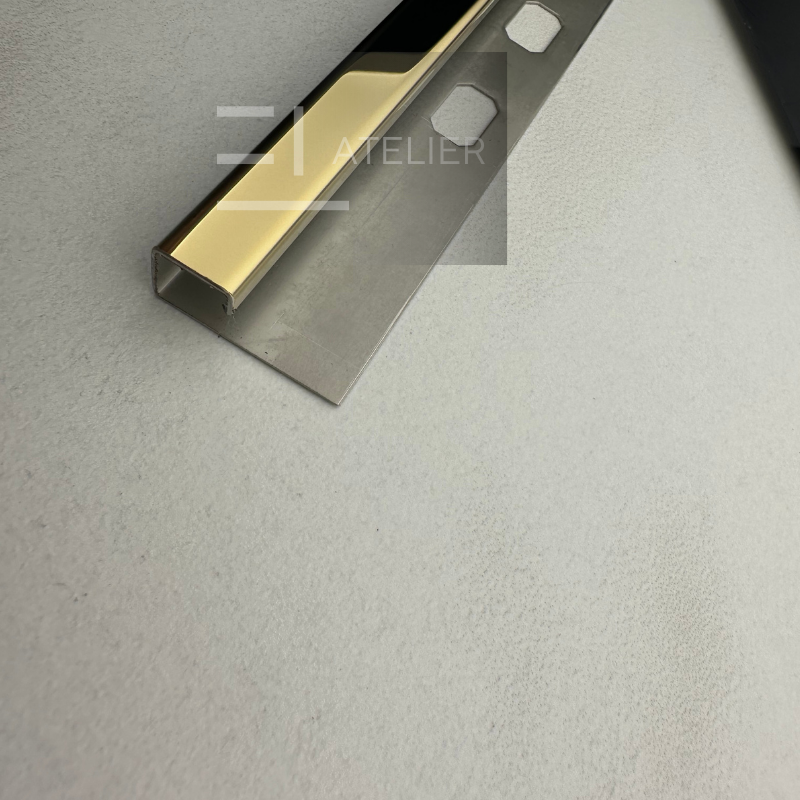 Profil Colt Exterior Semi-Patrat Inox Auriu Lucios 10mm x 2700mm - EL Atelier