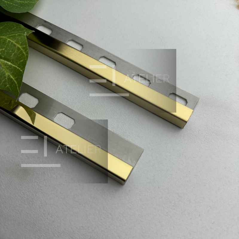 Profil Colt Exterior Semi-Patrat Inox Auriu Lucios 10mm x 2700mm - EL Atelier