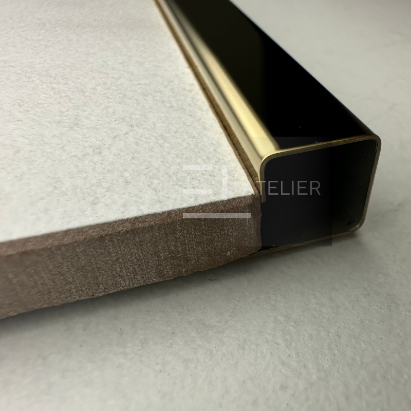 Profil Colt Exterior Semi-Patrat Inox Auriu Lucios 10mm x 2700mm - EL Atelier