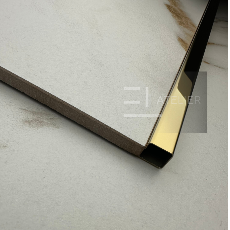 Profil Colt Exterior Semi-Patrat Inox Auriu Lucios 10mm x 2700mm - EL Atelier