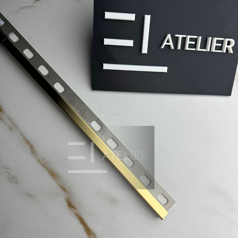 Profil Colt Exterior Semi-Patrat Inox Auriu Mat 10mm x 2700mm - EL Atelier