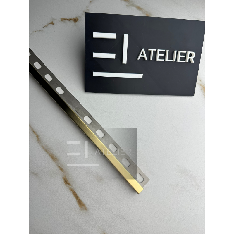 Profil Colt Exterior Semi-Patrat Inox Auriu Mat 10mm x 2700mm - EL Atelier