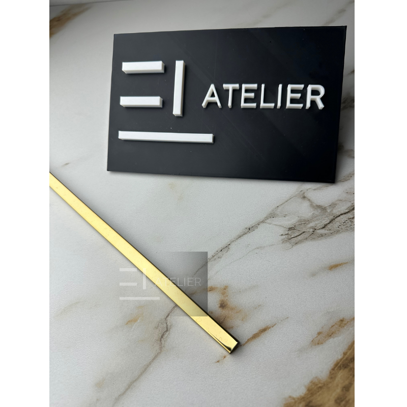 Profil decorativ U inox auriu lucios rezistent umezeală coroziune 15mm