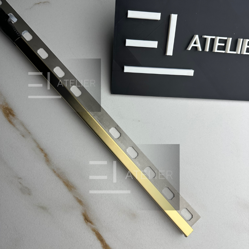Profil Colt Exterior Semi-Patrat Inox Auriu Mat 10mm x 2700mm - EL Atelier