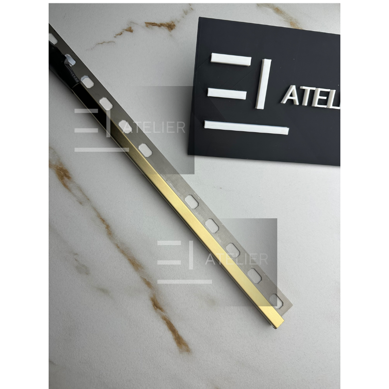 Profil Colt Exterior Semi-Patrat Inox Auriu Mat 10mm x 2700mm - EL Atelier