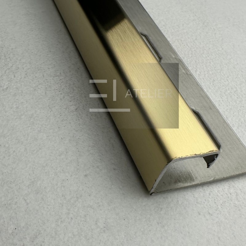 Profil Colt Exterior Semi-Patrat Inox Auriu Mat 10mm x 2700mm - EL Atelier