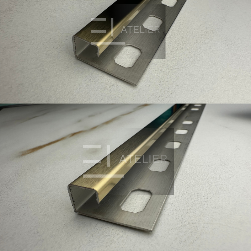 Profil Colt Exterior Semi-Patrat Inox Auriu Mat 10mm x 2700mm - EL Atelier