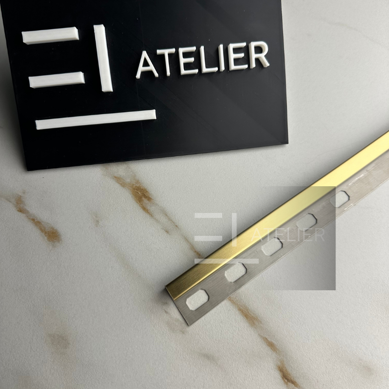 Profil Colt Exterior Semi-Patrat Inox Auriu Mat 10mm x 2700mm - EL Atelier