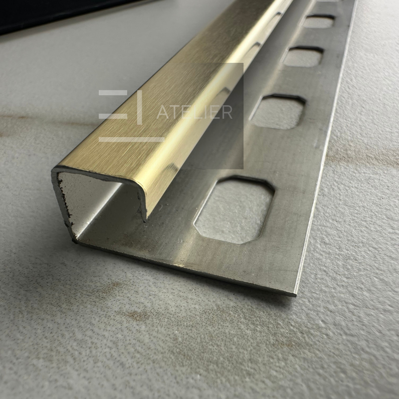 Profil Colt Exterior Semi-Patrat Inox Auriu Mat 10mm x 2700mm - EL Atelier