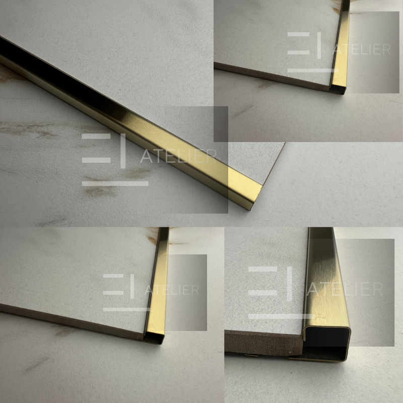 Profil Colt Exterior Semi-Patrat Inox Auriu Mat 10mm x 2700mm - EL Atelier