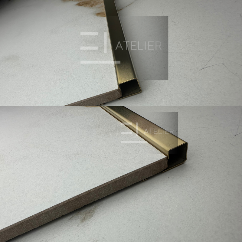 Profil Colt Exterior Semi-Patrat Inox Auriu Mat 10mm x 2700mm - EL Atelier