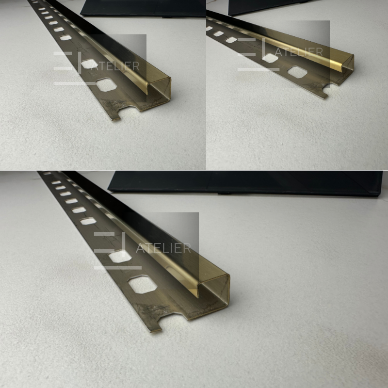 Profil Colt Exterior Semi-Patrat Inox Auriu Mat 10mm x 2700mm - EL Atelier