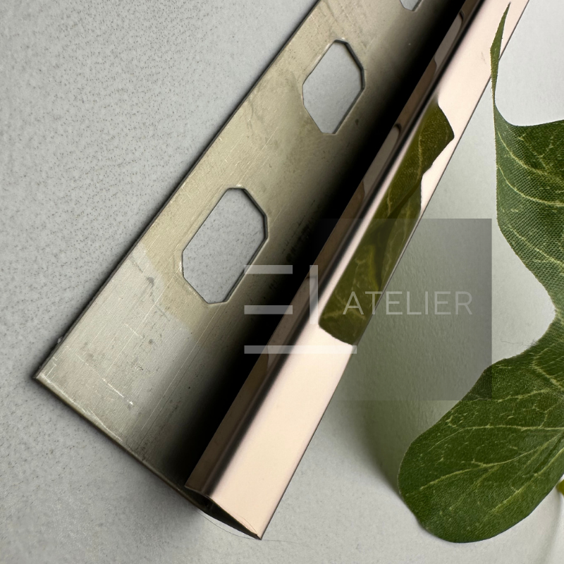 Profil Colt Exterior Semi-Patrat Inox Bronz (Rose-Gold) Lucios 10mm x 2700mm - EL Atelier