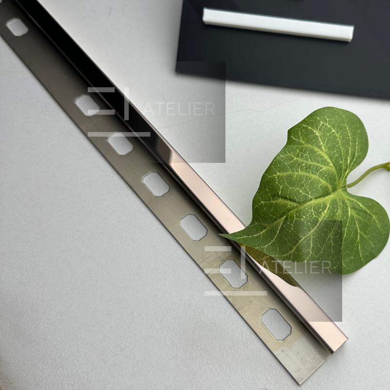 Profil Colt Exterior Semi-Patrat Inox Bronz (Rose-Gold) Lucios 10mm x 2700mm - EL Atelier