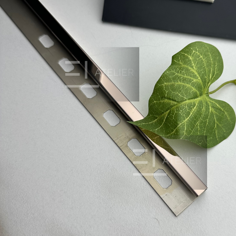 Profil Colt Exterior Semi-Patrat Inox Bronz (Rose-Gold) Lucios 10mm x 2700mm - EL Atelier