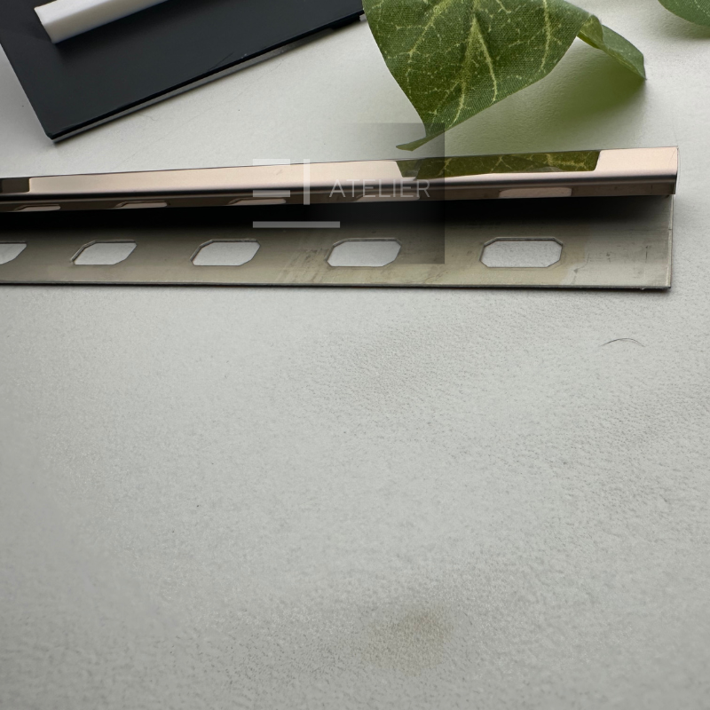Profil Colt Exterior Semi-Patrat Inox Bronz (Rose-Gold) Lucios 10mm x 2700mm - EL Atelier
