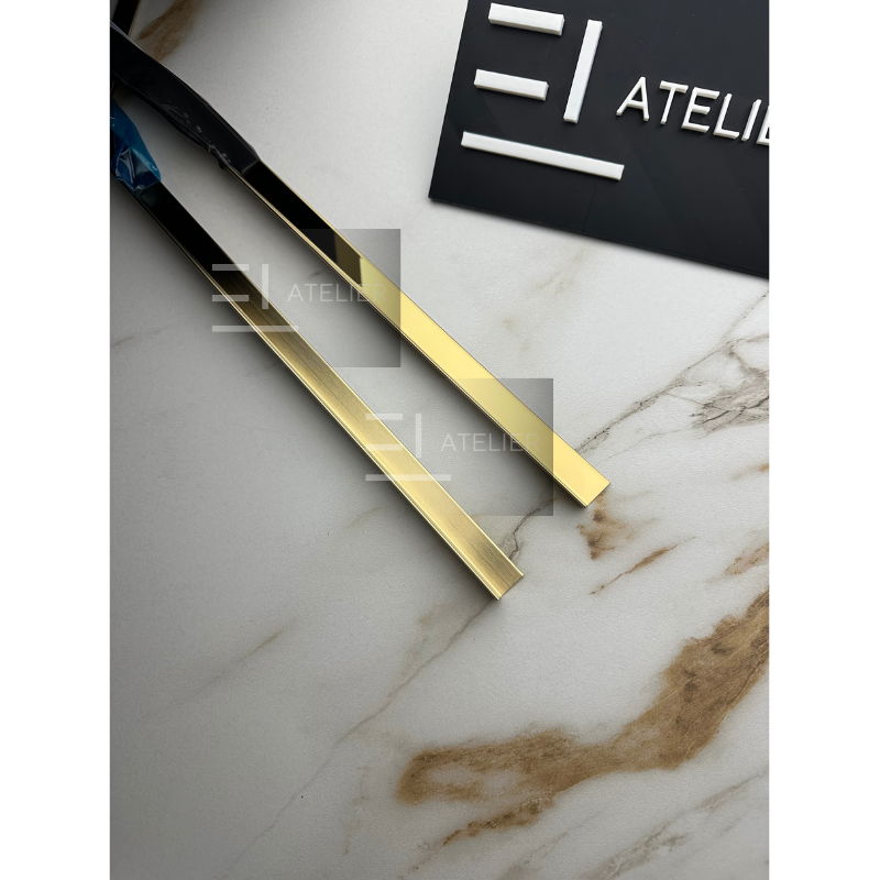 Profil decorativ colț inox auriu mat rezistent umezeală coroziune