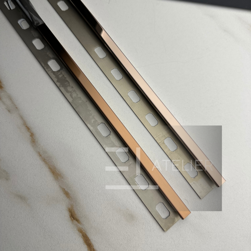 Profil Colt Exterior Semi-Patrat Inox Bronz (Rose-Gold) Lucios 10mm x 2700mm - EL Atelier