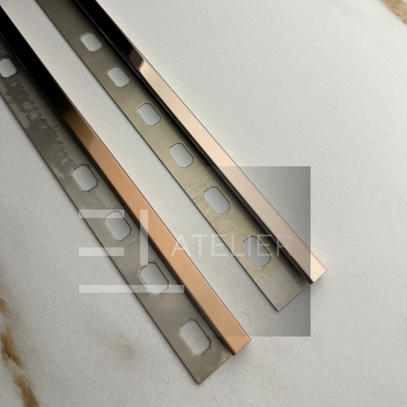 Profil Colt Exterior Semi-Patrat Inox Bronz (Rose-Gold) Lucios 10mm x 2700mm - EL Atelier