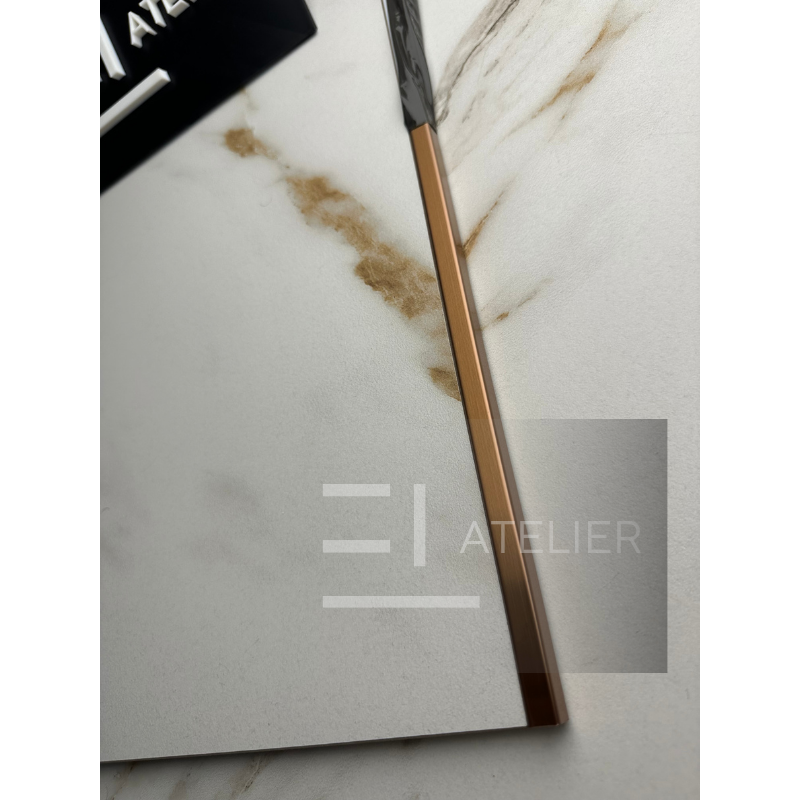 Profil Colt Exterior Semi-Patrat Inox Bronz (Rose-Gold) Mat 10mm x 2700mm - EL Atelier