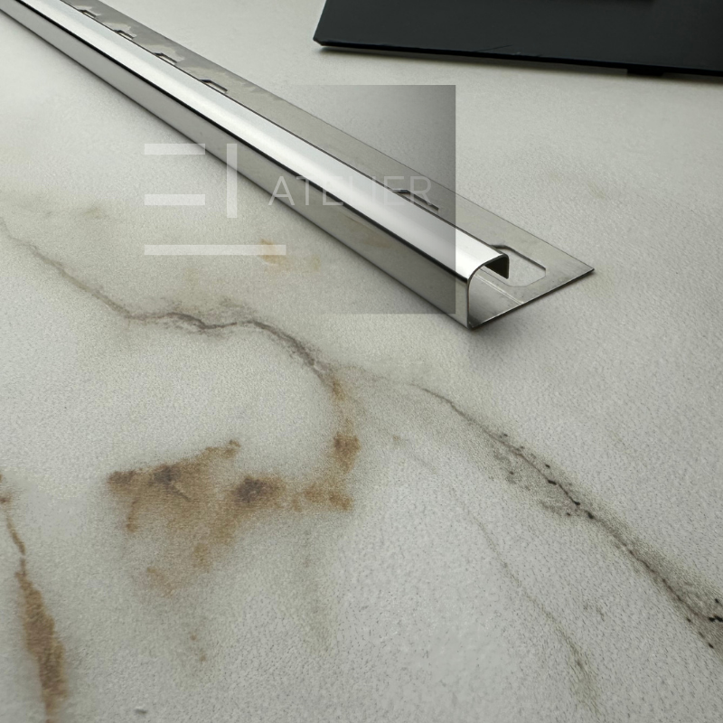 Profil Colt Exterior Rotund Inox Argintiu Lucios 10mm x 2700mm